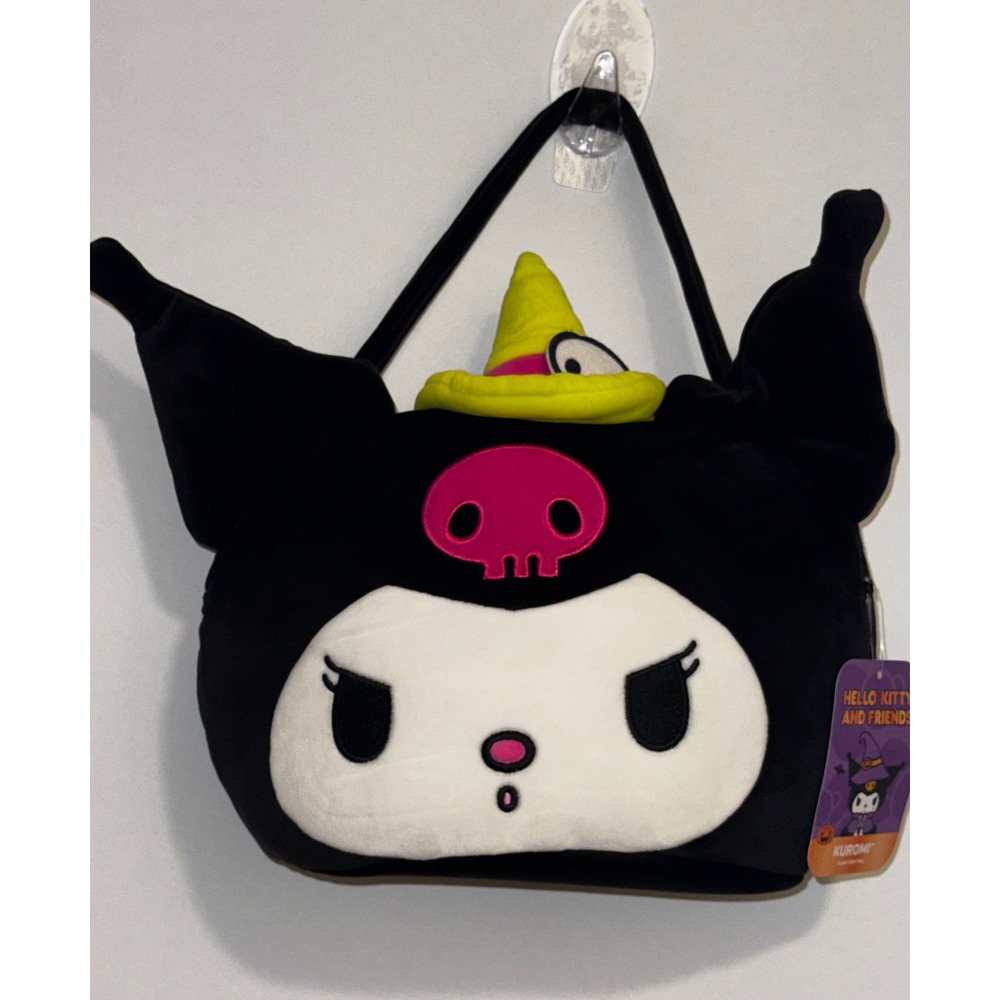 Sanrio Kuromi Plush Halloween Treat Pail Jazwares Witch Hat Black Pink Bucket